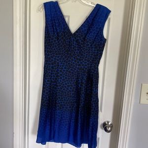LOFT blue and black giraffe print dress